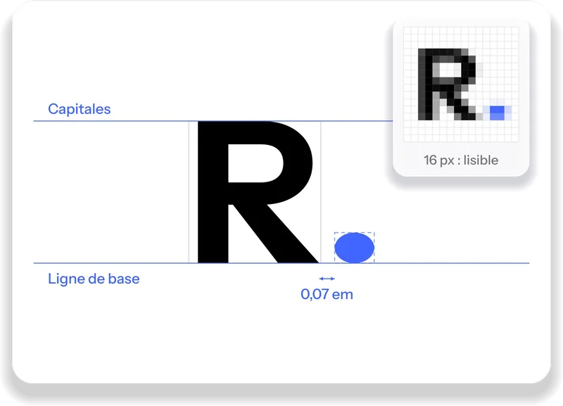 Monogramme R. vérifié pour rester lisible à 16 pixels