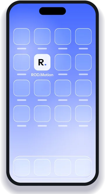 Icône ROD.Motion sur l'écran d'accueil d'un smartphone